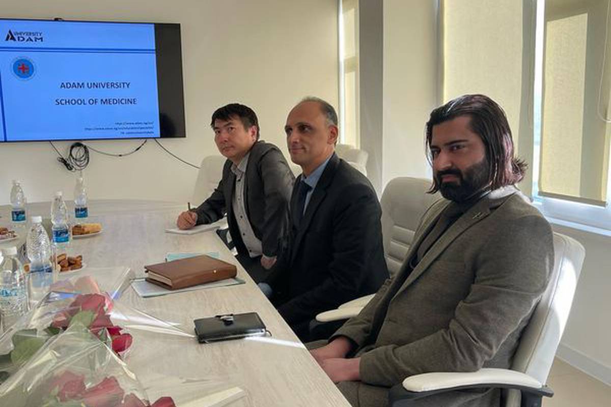 Today Adam University held a meeting with representatives of the Embassy of the Pakistan Embassy Kyrgyzstan. Vice-rector for Academic Affairs Mr. A.A. Zhamangulov, Dean of AUSM Ch.A. Mambetova, teaching staff of AUSM and international department took part